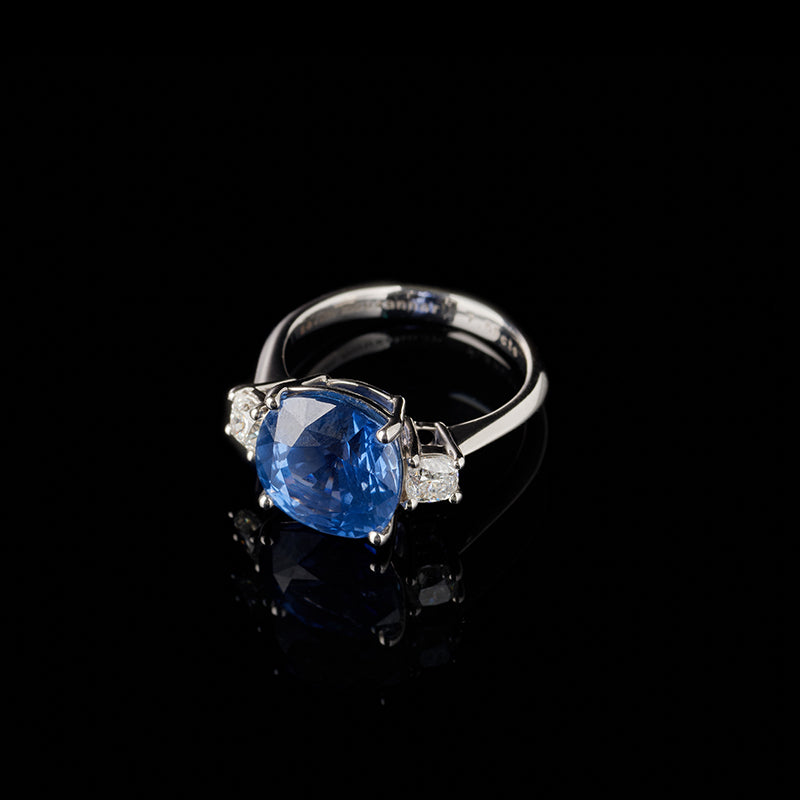 Solitaire Saphir Bleu Diamants - Main Image