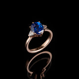 Solitaire - Blue Sapphire - Diamonds