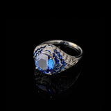 Bague - Tanzanite - Saphirs Bleus - Diamants