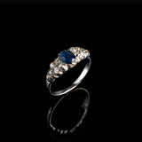 Bague - Saphir Bleu - Diamants