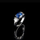 Ring - Blue Sapphire - Diamonds