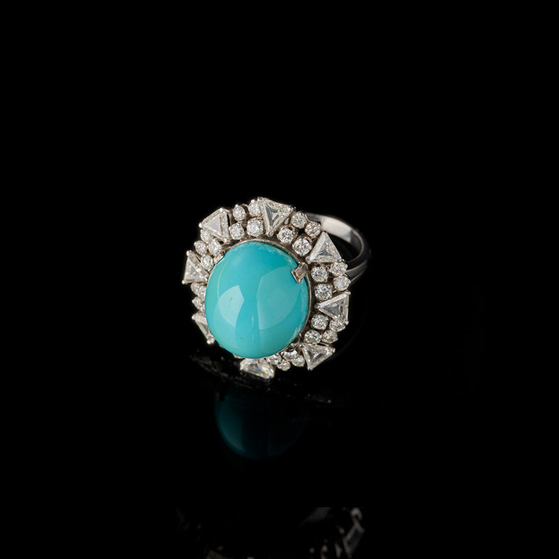 Bague - Turquoise - Diamants