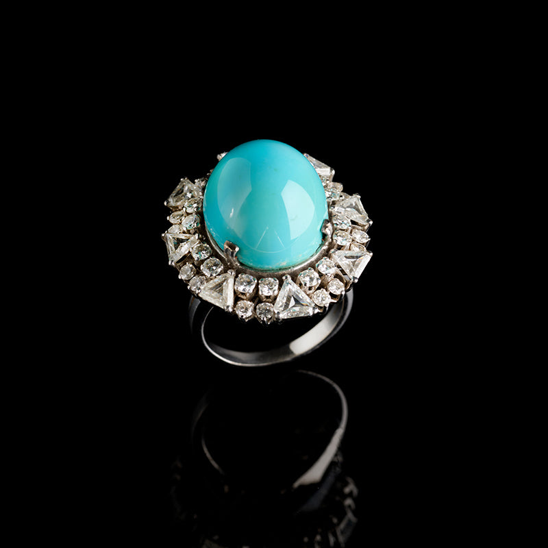 Bague - Turquoise - Diamants