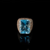 Ring - Blue Topaz - Diamonds