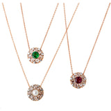 Beirut Rosace Pendant - Rhodolite - Diamonds