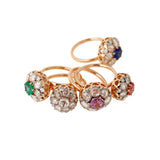 Beirut Rosace Ring - Emerald - Diamonds