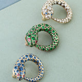 Basilik Earrings - Diamonds - Blue Sapphires