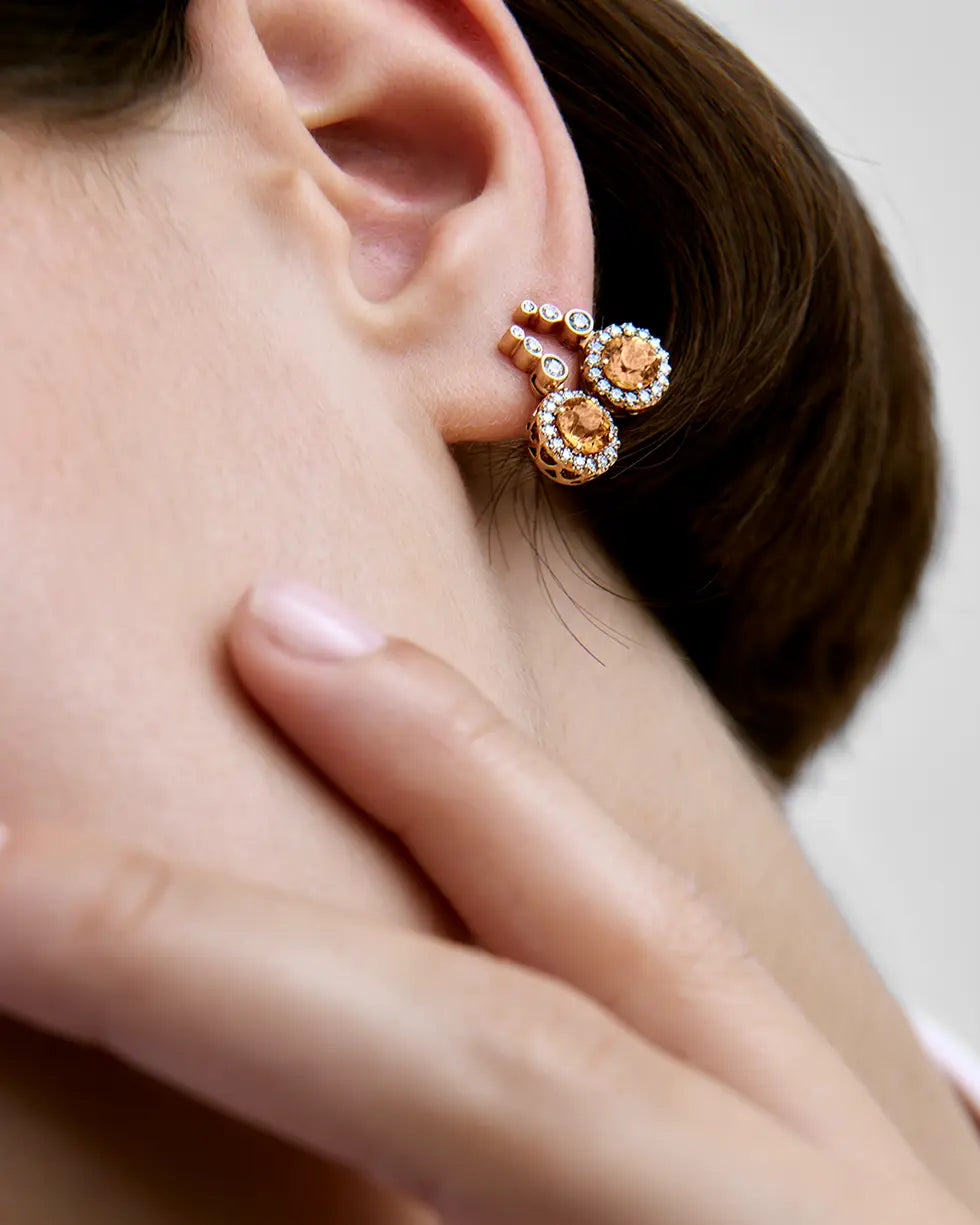 Beirut Boucles d'oreilles - Spessartines - Diamants