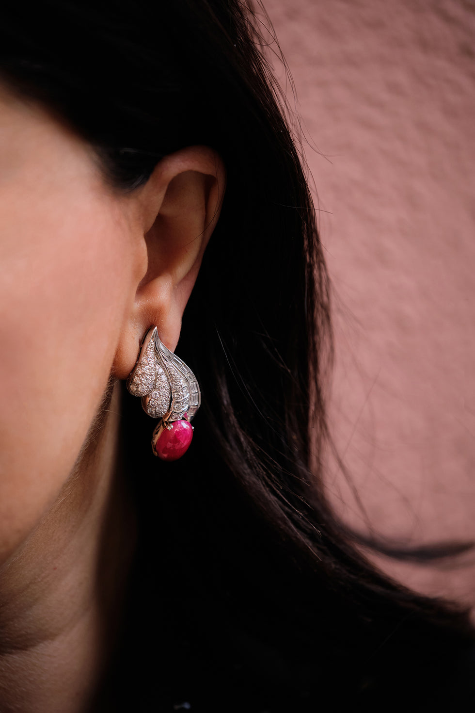 Earrings - Rubies - Diamonds