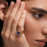 Unique Pinky Ring - Tanzanite - Diamonds