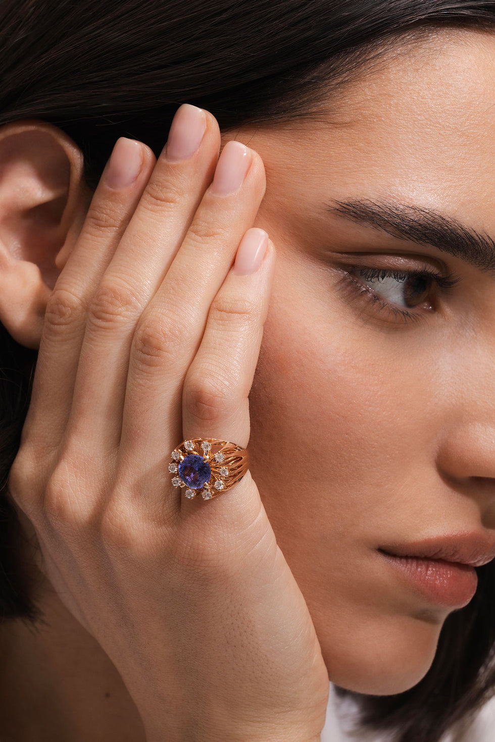 Unique Pinky Ring - Tanzanite - Diamonds