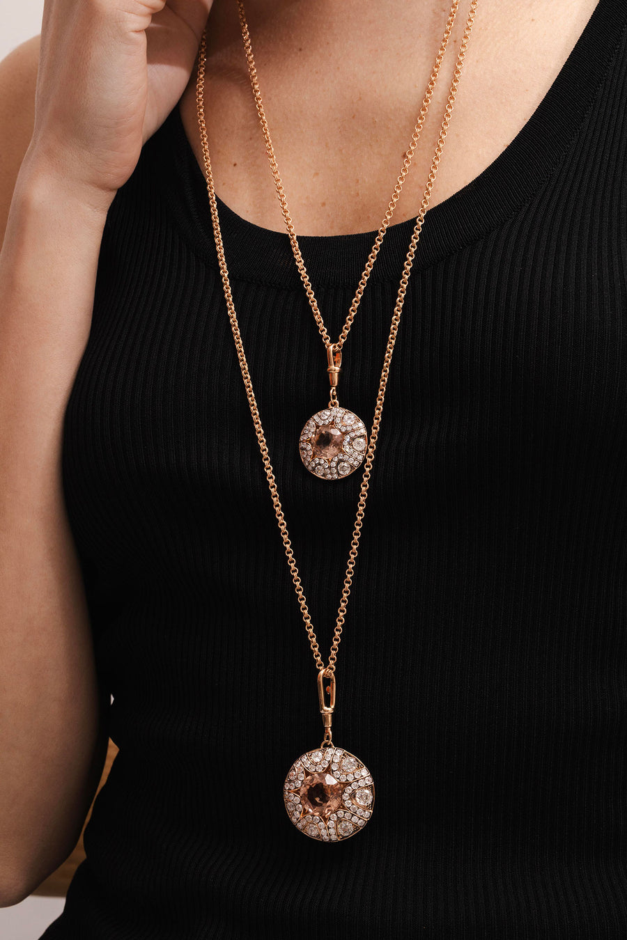 Mille et une nuits Sky Blue Pendant - Morganite - Diamonds