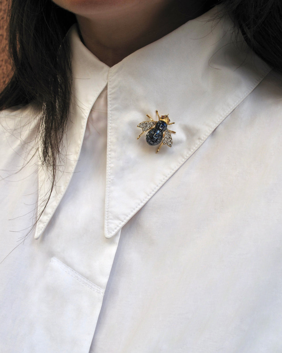Brooch - Sapphires - Diamonds