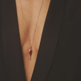 Fish For Love Pendant Rusty Red - Icy Grey Diamonds - Rubies