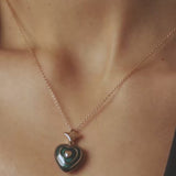 Corazon Pètrole Pendenif - Saphirs Rose - Diamants