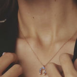 Double Face Vivaneau Rouge Pendentif - Saphirs Bleus - Diamants