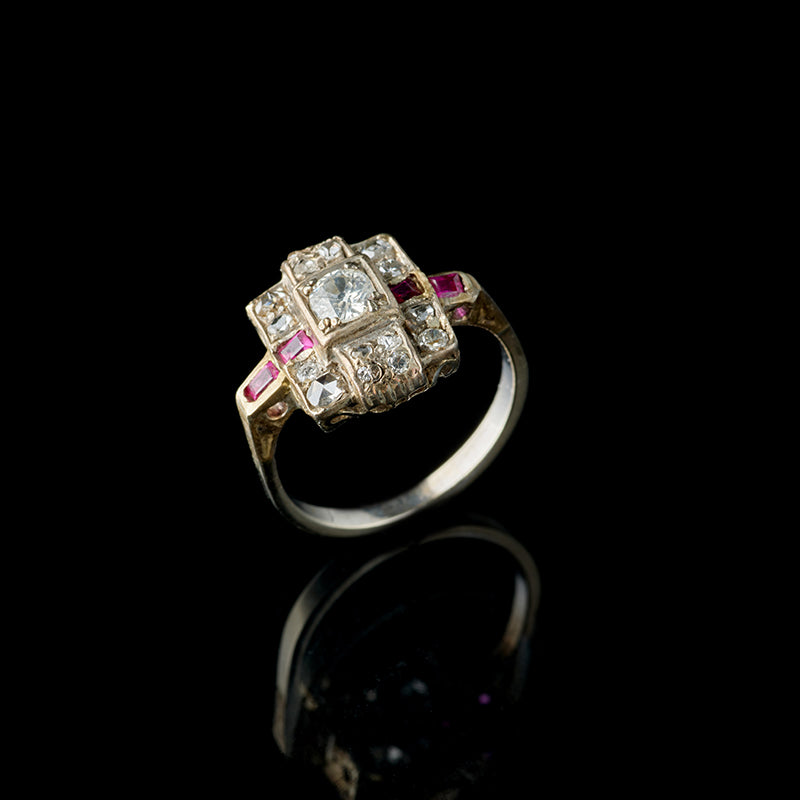 Bague - Diamants - Rubis