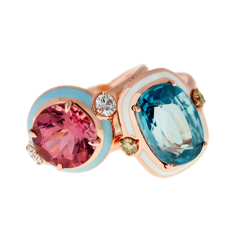 Gemma Bague - Rhodolite - Diamants