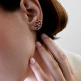 Istanbul Boucle d'oreille - Saphir Bleu - Diamants