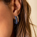 Link Earring - Orange Sapphires