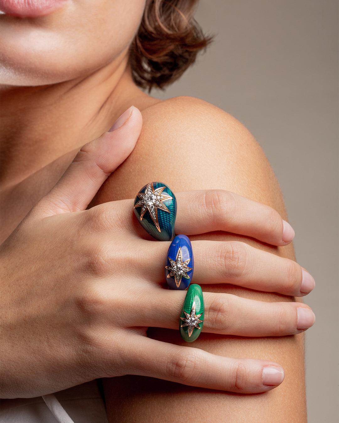 Aïda Navy Blue Ring - Diamonds