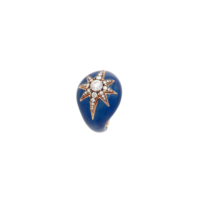 Aïda Bleu Marine bague - diamants