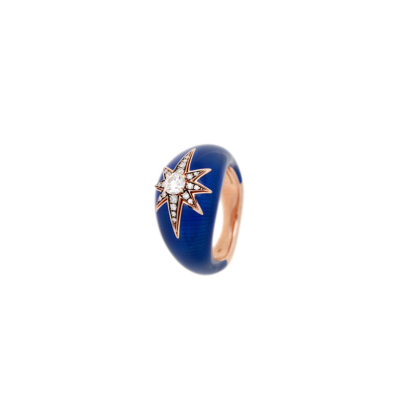 Aïda Navy Blue Ring - Diamonds