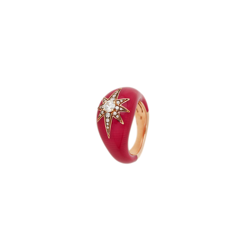 Aïda Raspberry Ring - Diamonds