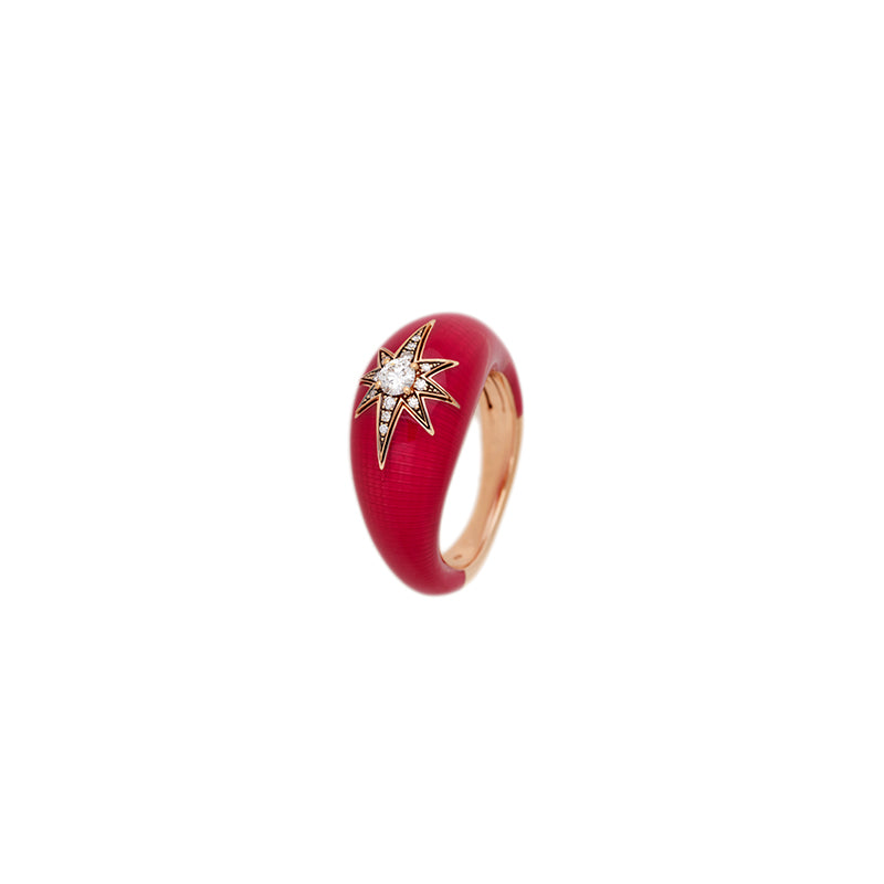 Aïda Raspberry Ring - Diamonds