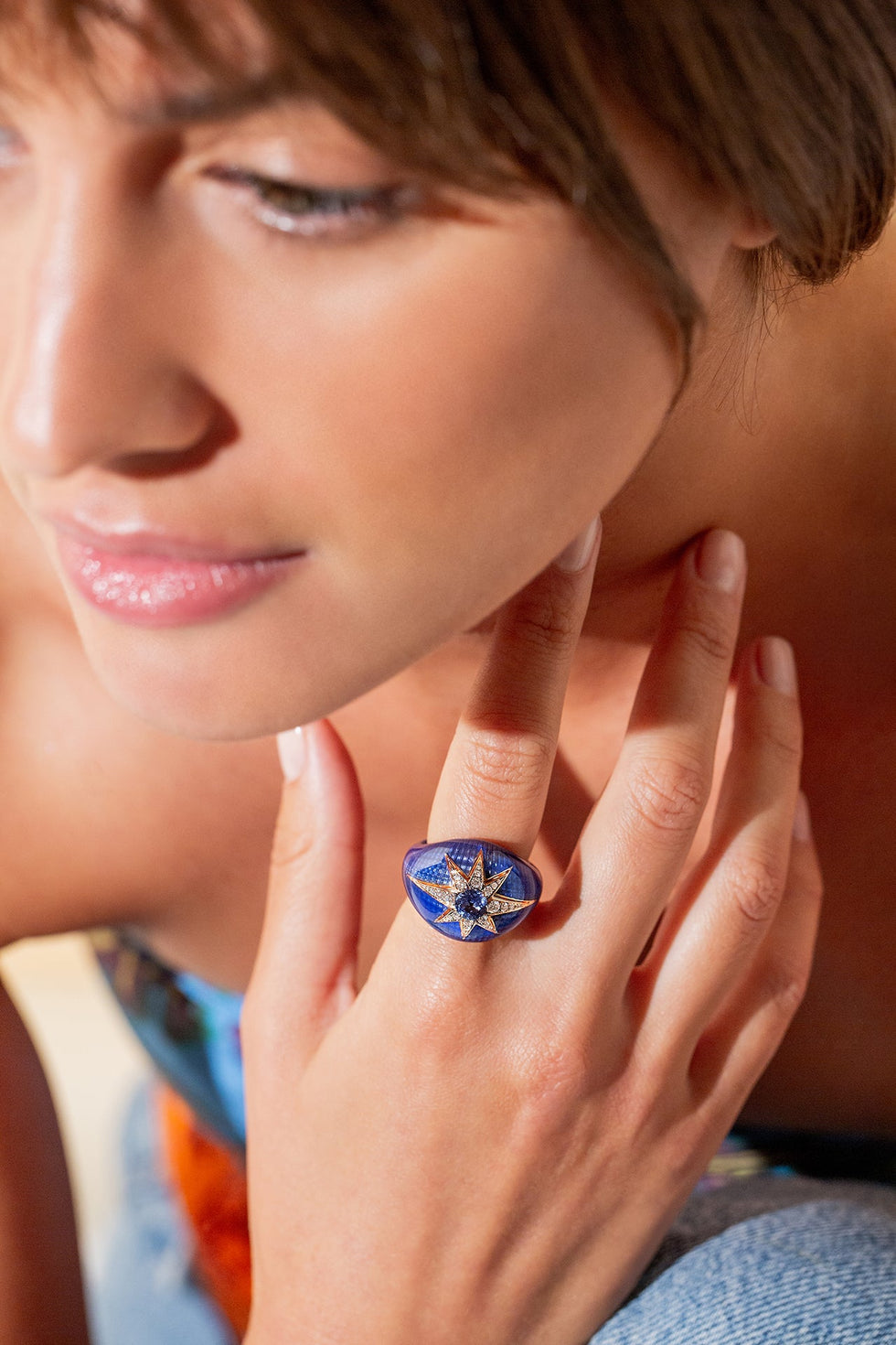 Aïda Bague Bleu Marine - Saphir Bleu - Diamants