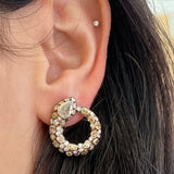 Basilik Earrings - Yellow & White Diamonds