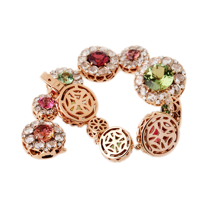 Beirut Rosace Necklace / Bracelet - Colored Tourmalines - Diamonds