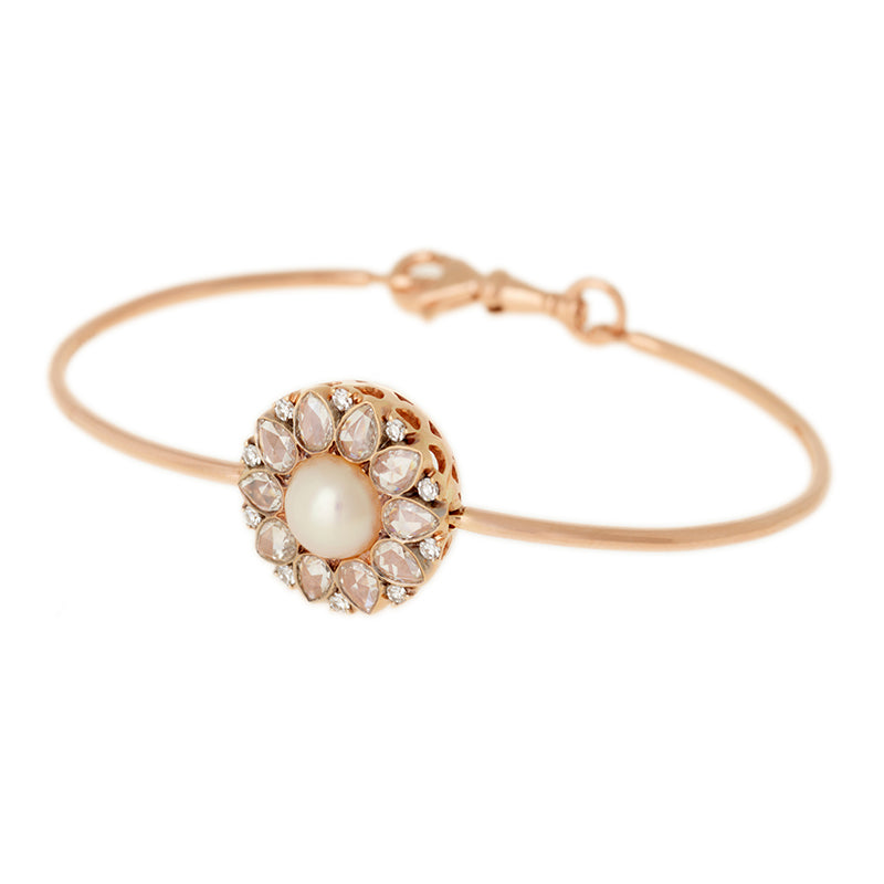 Beirut Rosace Bracelet - Perle - Diamants