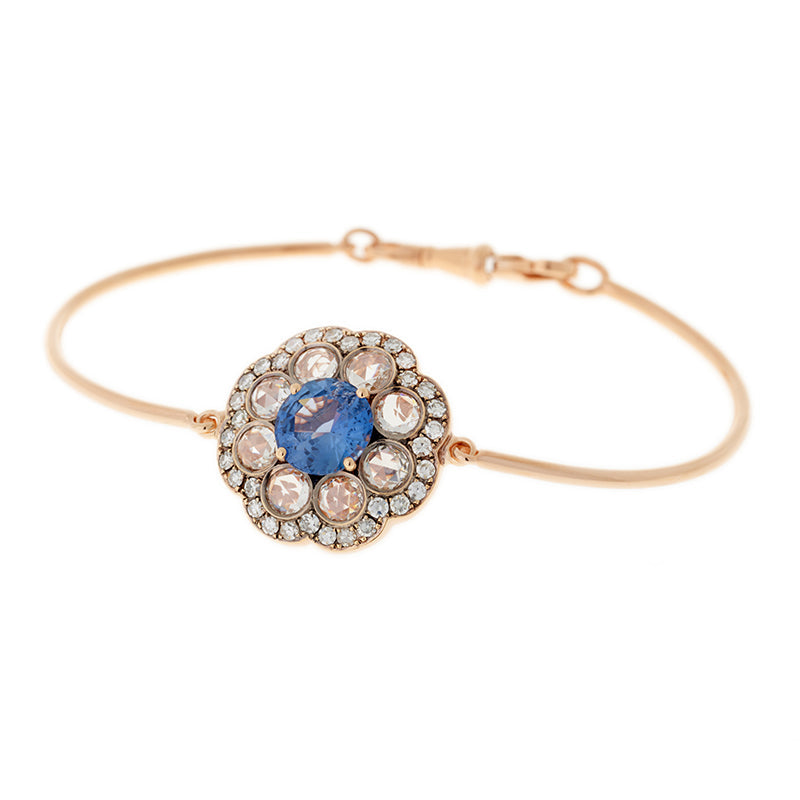 Beirut Rosace Bracelet - Saphir Bleu - Diamants