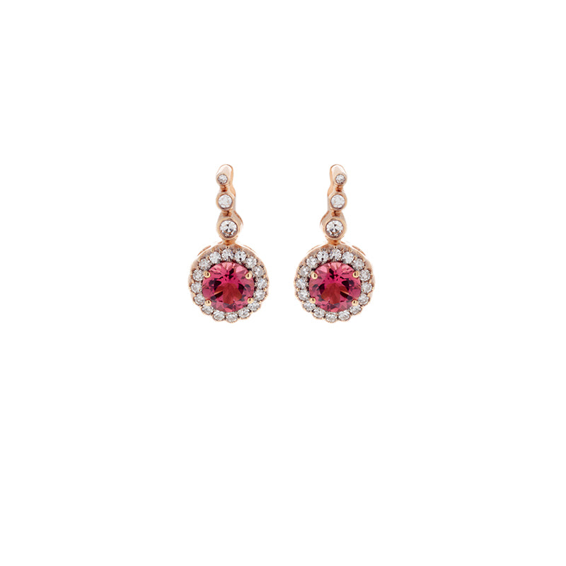 Beirut Earrings - Pink Tourmalines - Diamonds