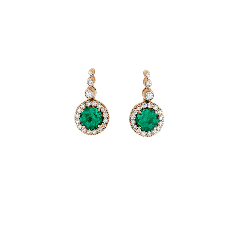 Beirut Earrings - Emeralds - Diamonds
