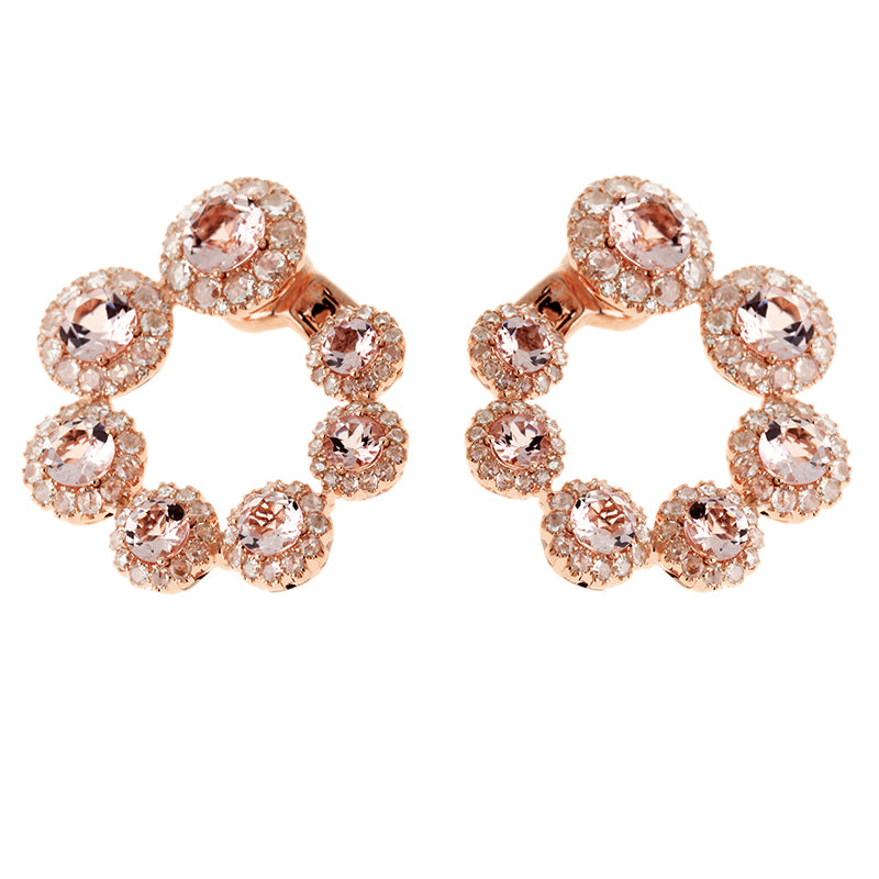 Beirut Circle Earrings - Morganites - Diamonds