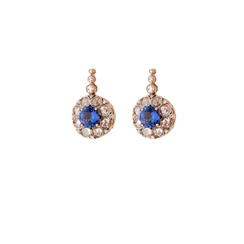 Beirut Rosace Earrings - Tanzanites - Diamonds