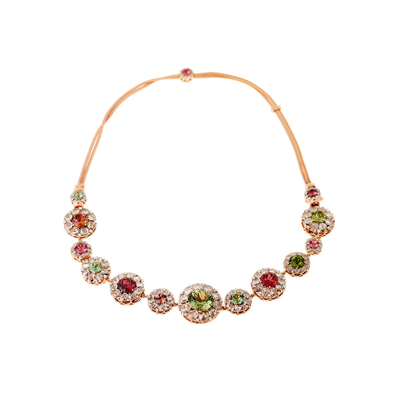 Beirut Rosace Collier / Bracelet - Tourmalines Colorés - Diamants