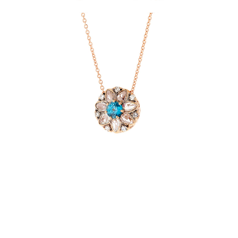 Beirut Rosace Pendant - Hyacinth - Diamonds