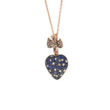 Heart Pendant - Blue Sapphires - Diamonds
