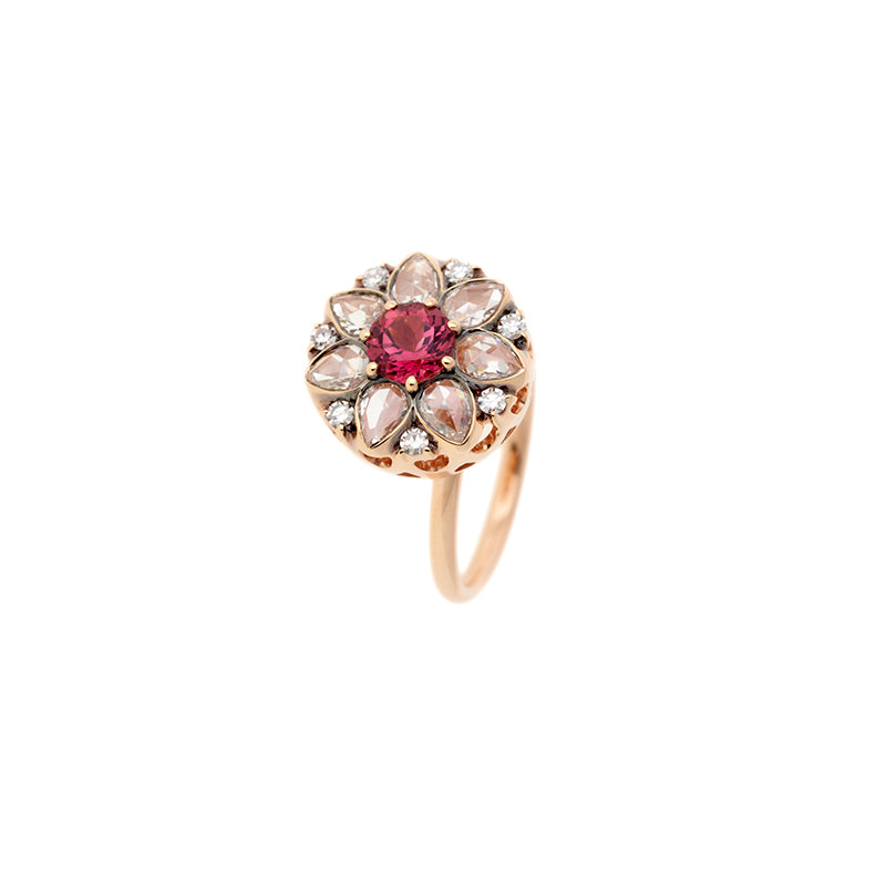 Beirut Rosace Ring - Pink Tourmaline - Diamonds