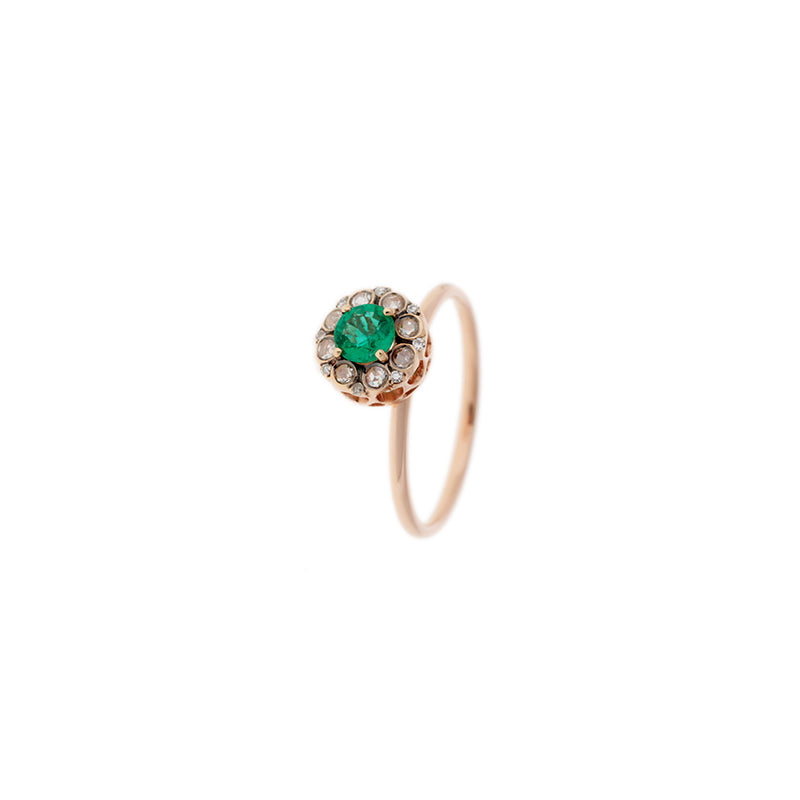 Beirut Rosace Ring - Emerald - Diamonds