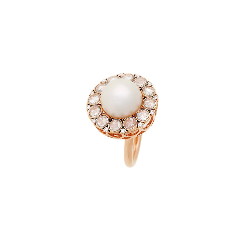Beirut Rosace Ring - Pearl - Diamonds