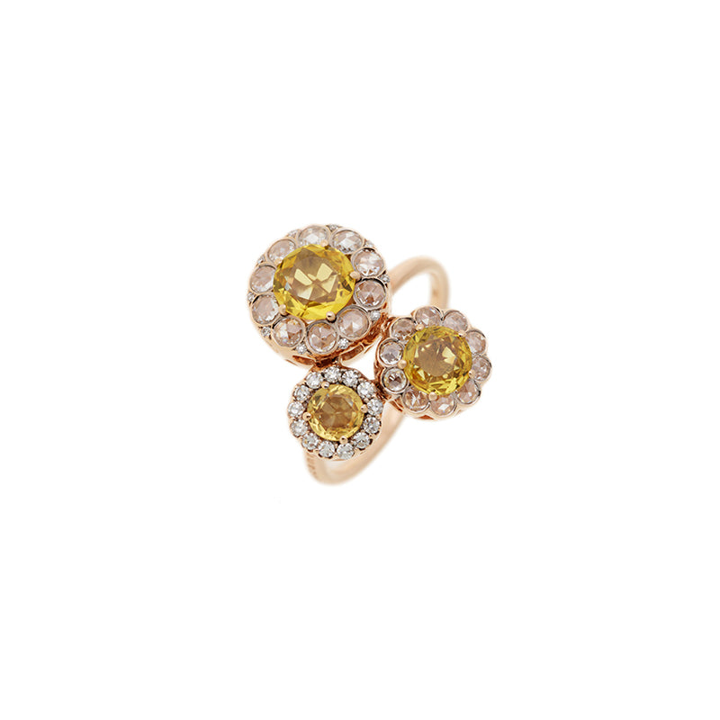 Beirut Rosace Ring - Yellow Sapphires - Diamonds