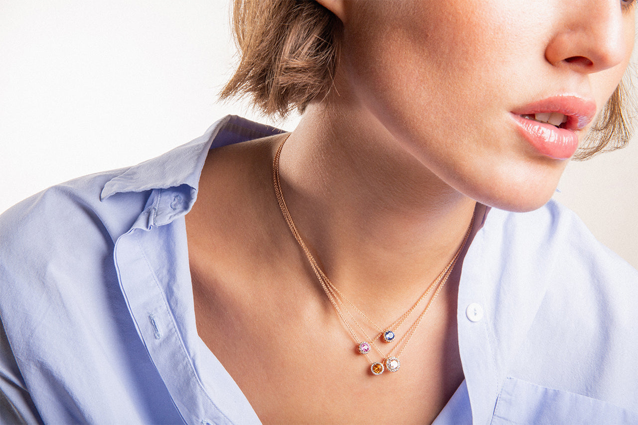 Beirut Pendant - Spessartine - Diamonds