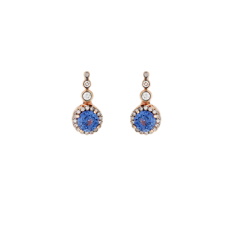 Beirut Earrings - Blue Sapphires - Diamonds