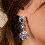 Beirut Rosace Earrings - Blue Sapphires - Diamonds