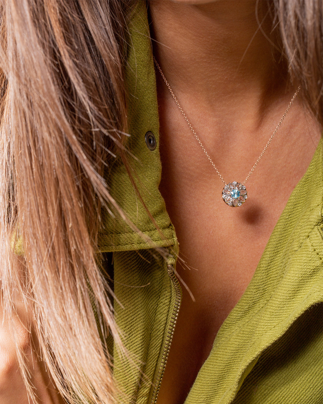 Beirut Rosace Pendentif - Jacinthe - Diamants