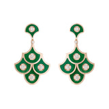 Fish For Love Scales Green Earrings - Diamonds